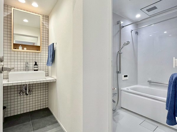 武蔵小山フラワーマンション_清潔感のあるパウダールームの写真