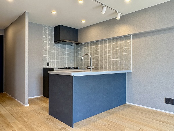 ファミール三軒茶屋_ブラックデザインのキッチンの写真