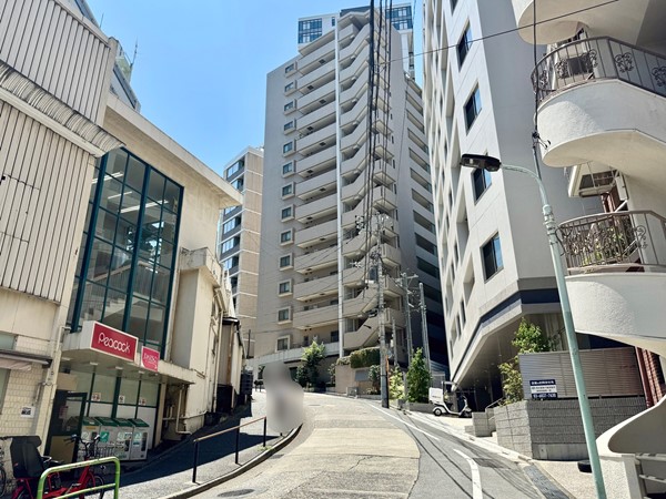 マンションの目の前の坂道