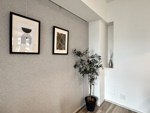 クレヴィアタワー大井町 THE RESIDENCE_メインルームアクセントクロスの写真