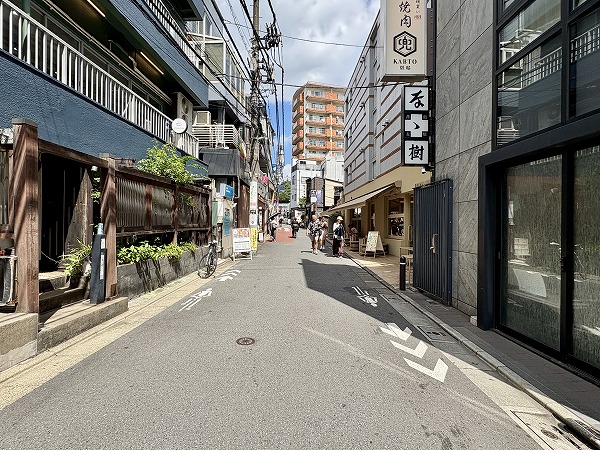 中目黒駅から向かう道中の飲食街