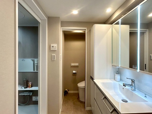 吉祥寺マンション_生活動線がスムーズなパウダールームの写真