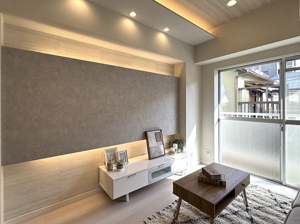 エンゼルハイム多摩川_間接照明付きのふかし壁の写真