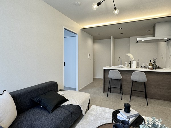 ヴィラ赤坂_モノトーン貴重のメインルームの写真