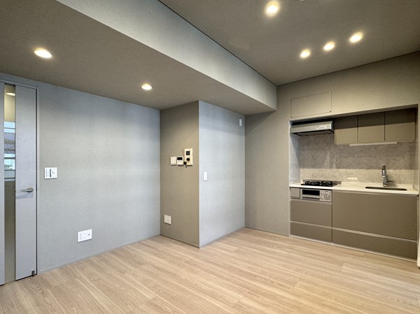 イニシアイオ西麻布_グレーのクロスに包まれたLDKの写真