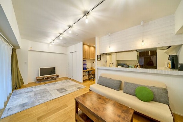 広尾マンション_リビングダイニングキッチンの写真