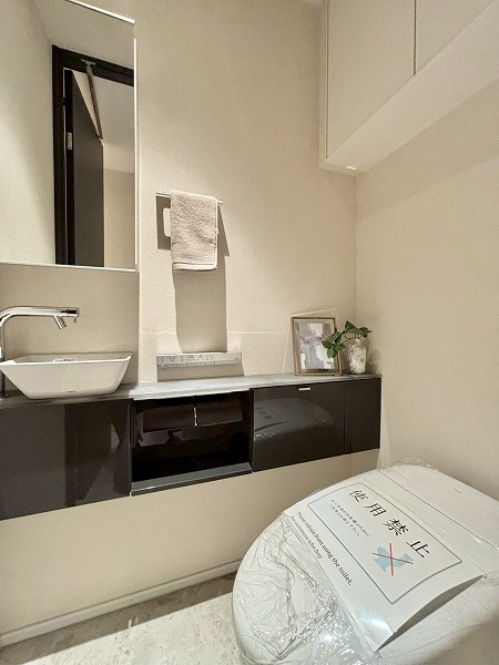 パークシティ中央湊ザタワー_手洗い場がついているトイレの写真