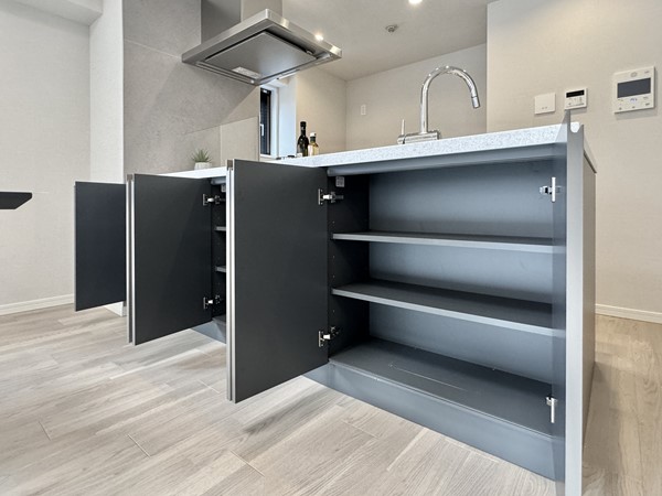 三田シティハウス_キッチン対面側収納の写真