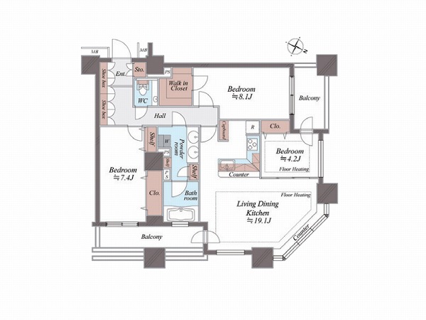 カテリーナ三田タワースイート_間取り図の写真