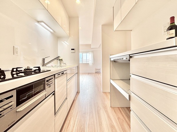 ライオンズマンション六義園_リノベーション済みのキッチンの写真