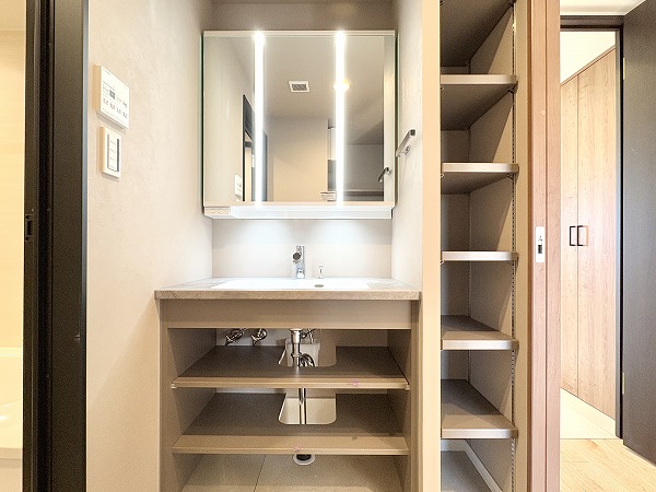 ディアナコート成城_収納豊富な独立洗面化粧台の写真