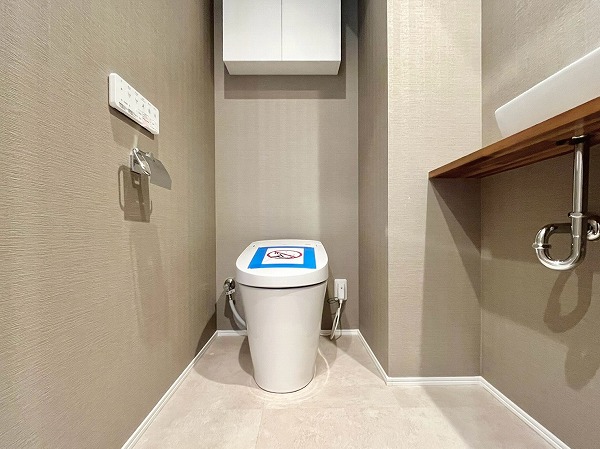 リシェ広尾_グレー基調のトイレの写真