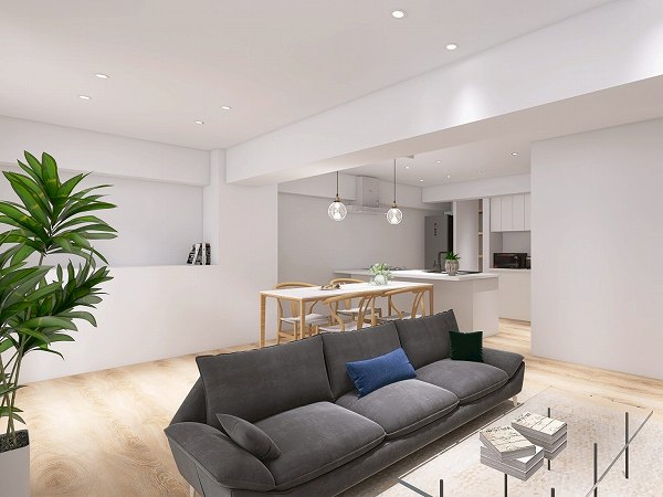 マンション雅叙苑_広々としたリビングダイニングキッチンの写真