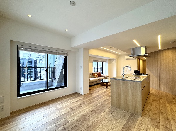 ライオンズマンション麻布十番南_大きな窓があるメインルームの写真