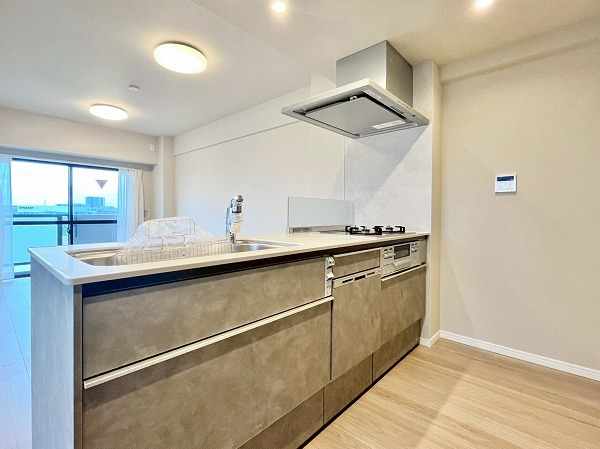 マイキャッスル二子玉川園_グレー基調のキッチンの写真