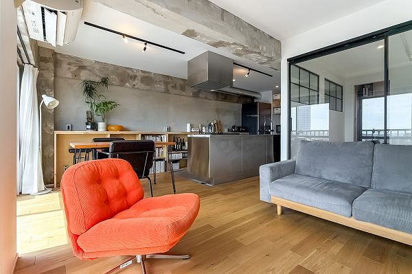 朝日上野毛マンション_お洒落なリビングダイニングキッチンの写真1