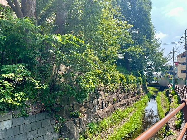 『ディアナコート尾山台翠景』目の前の川